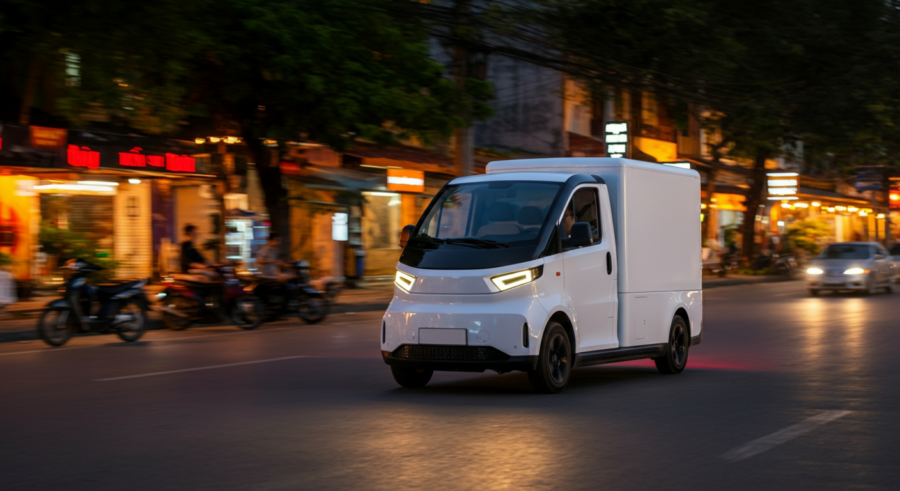 Xu hướng xe van điện trong logistics đô thị ĐBSCL – giao hàng thương mại điện tử